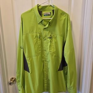 Magellan Outdoors Men's Lime Green Lightweight Fishing Shirt Jacket XL